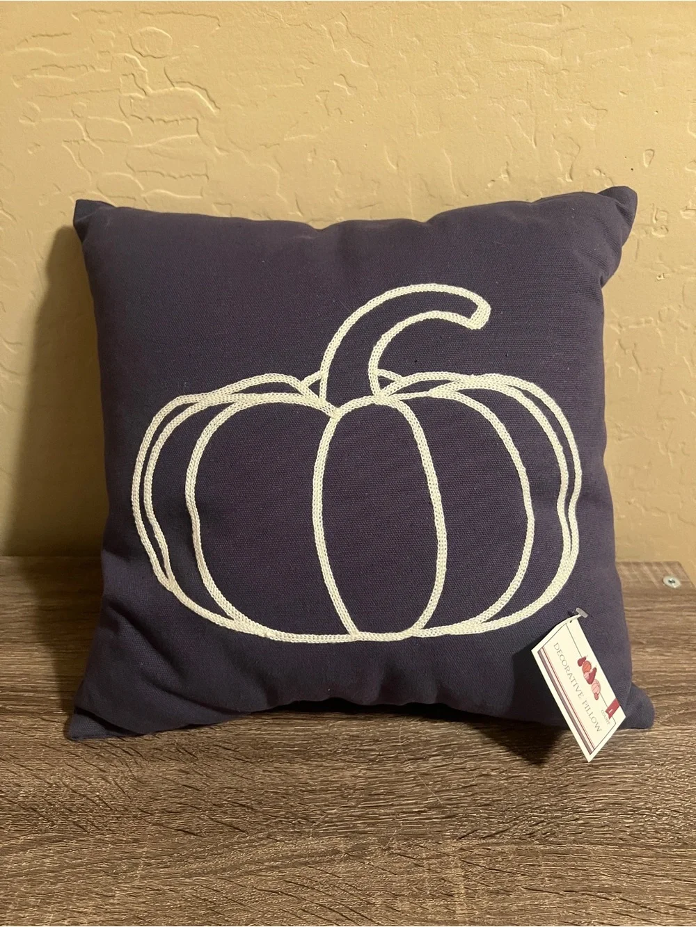 Target Bullseye Throw Pillow Pumpkin Fall Autumn Blue White NWT